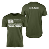 javelin grandpa horizontal flag with javelin thrower name on a mens t-shirt with a white graphic