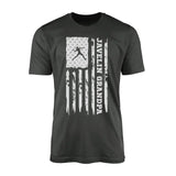 javelin grandpa vertical flag on a mens t-shirt with a white graphic