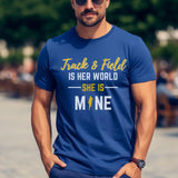 javelin is her world she is mine on a unisex t-shirt