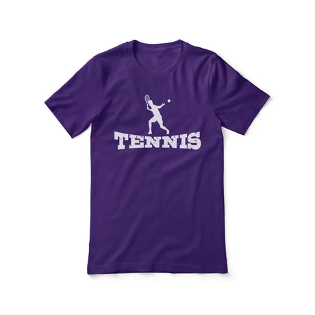 basic tennis with tennis player icon on a unisex t-shirt with a white graphic