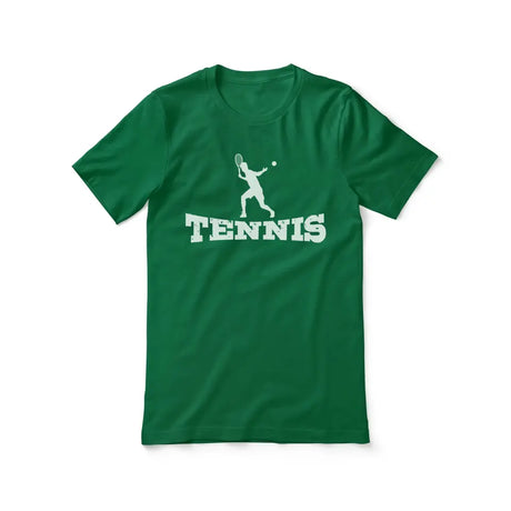 basic tennis with tennis player icon on a unisex t-shirt with a white graphic