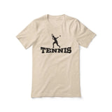 basic tennis with tennis player icon on a unisex t-shirt with a black graphic