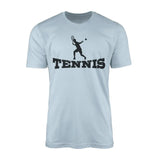 Basic Tennis with Tennis Player Icon on a Men's T-Shirt with a Black Graphic