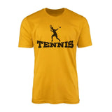 Basic Tennis with Tennis Player Icon on a Men's T-Shirt with a Black Graphic