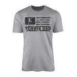 tennis dad horizontal flag on a mens t-shirt with a black graphic