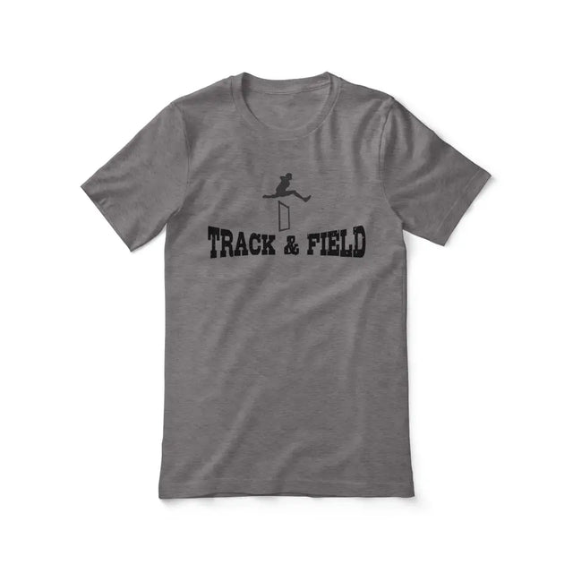 basic hurdles with hurdler icon on a unisex t-shirt with a black graphic