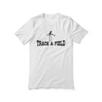 basic hurdles with hurdler icon on a unisex t-shirt with a black graphic