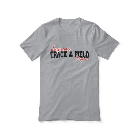 custom hurdles mascot and hurdler name on a unisex t-shirt with a black graphic