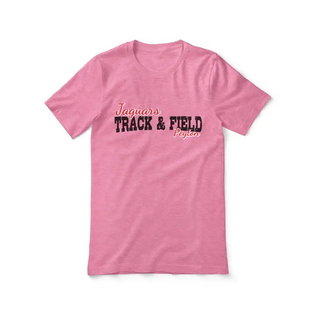 custom hurdles mascot and hurdler name on a unisex t-shirt with a black graphic