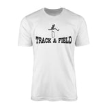 basic hurdles with hurdler icon on a mens t-shirt with a black graphic