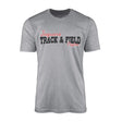 custom hurdles mascot and hurdler name on a mens t-shirt with a black graphic