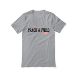 custom pole vault mascot and pole vaulter name on a unisex t-shirt with a black graphic