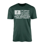 pole vault dad horizontal flag on a mens t-shirt with a white graphic