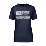 Javelin Mom Horizontal Flag on a Unisex T-Shirt with a White Graphic