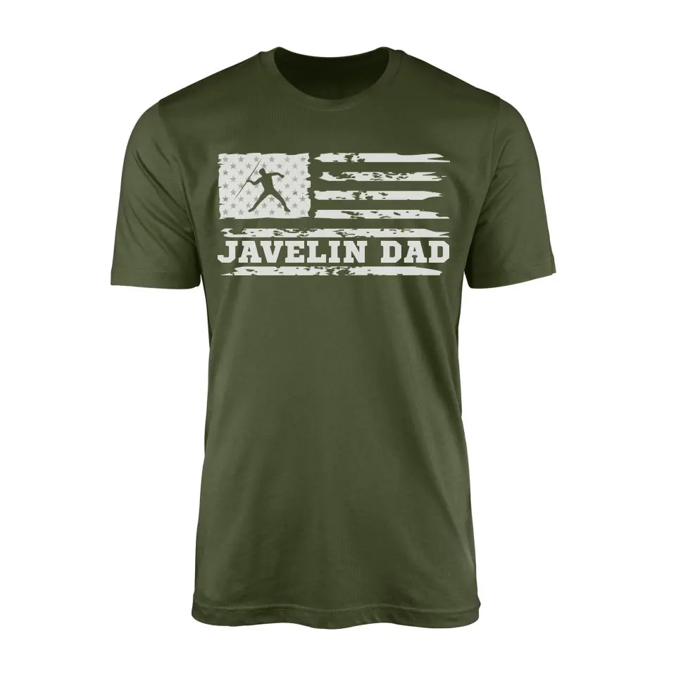 javelin dad horizontal flag on a mens t-shirt with a white graphic