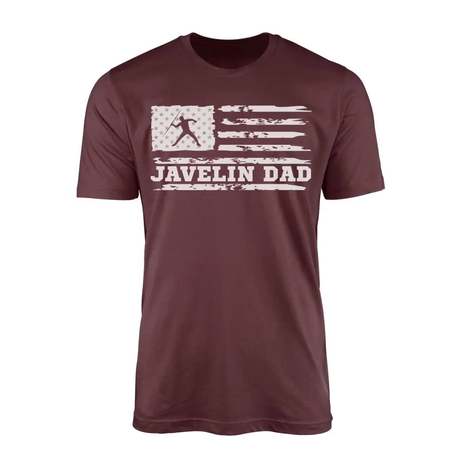 javelin dad horizontal flag on a mens t-shirt with a white graphic