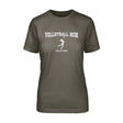 volleyball mom with volleyball player icon and volleyball player name on a unisex t-shirt with a white graphic