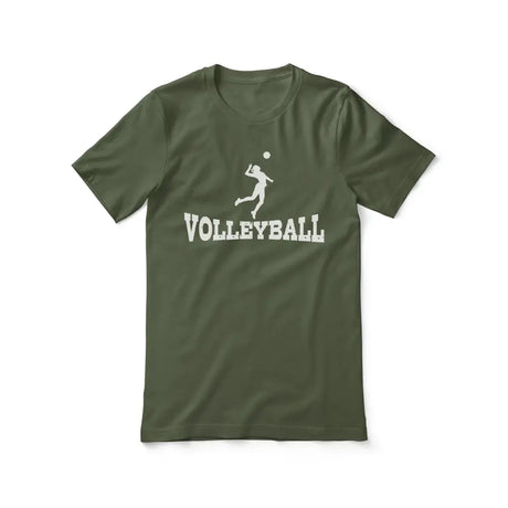 basic volleyball with volleyball player icon on a unisex t-shirt with a white graphic