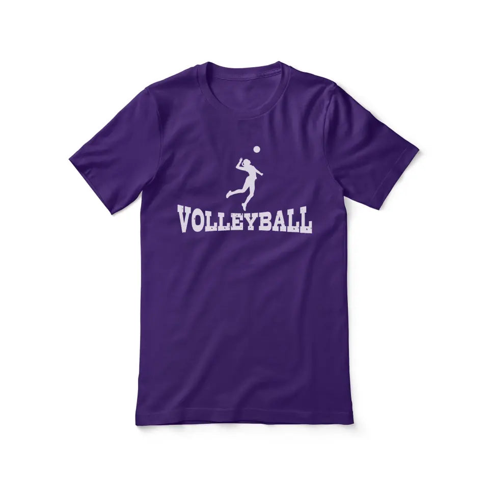 basic volleyball with volleyball player icon on a unisex t-shirt with a white graphic