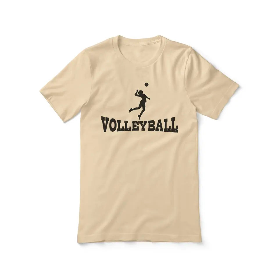 basic volleyball with volleyball player icon on a unisex t-shirt with a black graphic