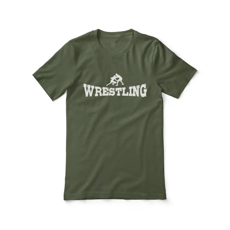 basic wrestling with wrestler icon on a unisex t-shirt with a white graphic