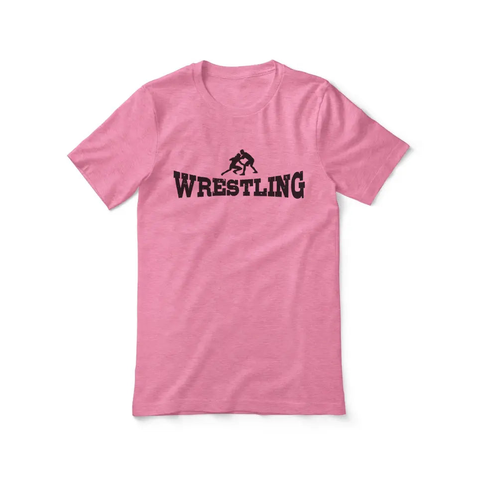 basic wrestling with wrestler icon on a unisex t-shirt with a black graphic