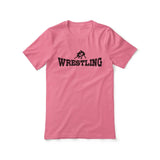 basic wrestling with wrestler icon on a unisex t-shirt with a black graphic