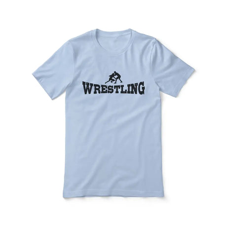 basic wrestling with wrestler icon on a unisex t-shirt with a black graphic