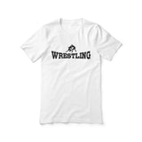 basic wrestling with wrestler icon on a unisex t-shirt with a black graphic