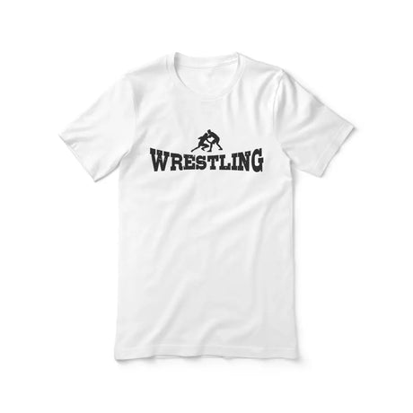 basic wrestling with wrestler icon on a unisex t-shirt with a black graphic