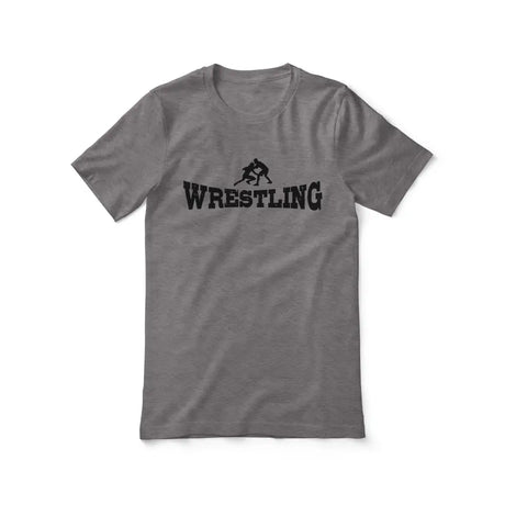 basic wrestling with wrestler icon on a unisex t-shirt with a black graphic