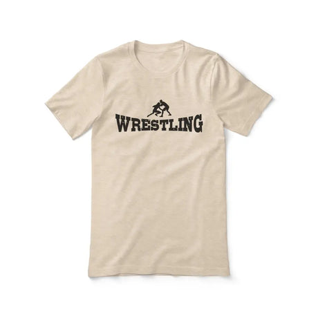 basic wrestling with wrestler icon on a unisex t-shirt with a black graphic