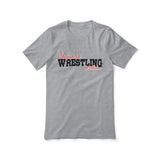 custom wrestling mascot and wrestler name on a unisex t-shirt with a black graphic