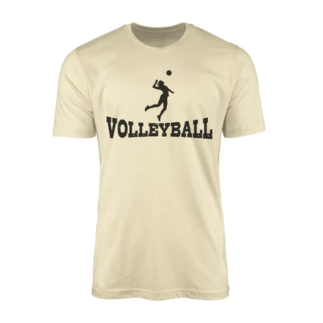 basic volleyball with volleyball player icon on a mens t-shirt with a black graphic