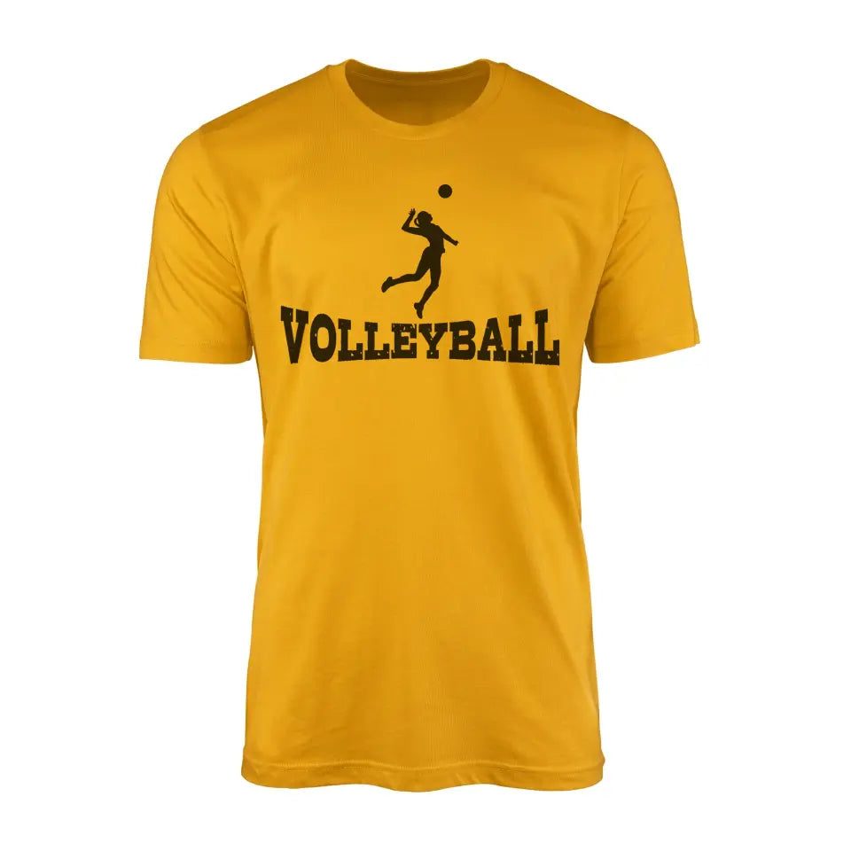 basic volleyball with volleyball player icon on a mens t-shirt with a black graphic