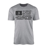 volleyball dad horizontal flag on a mens t-shirt with a black graphic