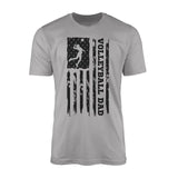 volleyball dad vertical flag on a mens t-shirt with a black graphic