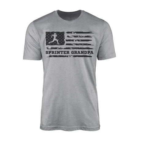 sprint grandpa horizontal flag on a mens t-shirt with a black graphic