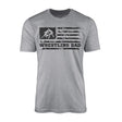 wrestling dad horizontal flag on a mens t-shirt with a black graphic