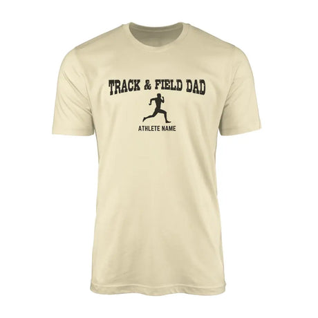 sprint dad with sprinter icon and sprinter name on a mens t-shirt with a black graphic