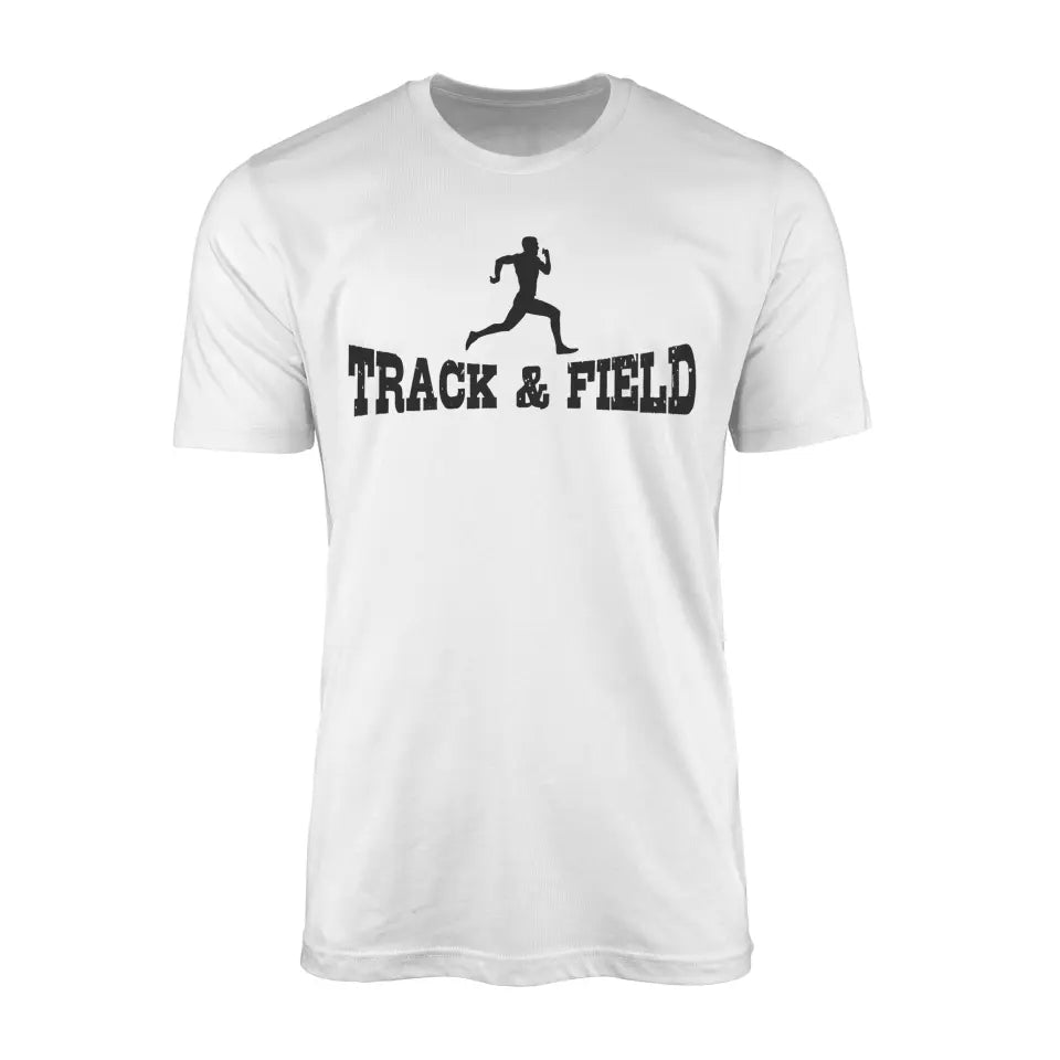 basic sprint with sprinter icon on a mens t-shirt with a black graphic