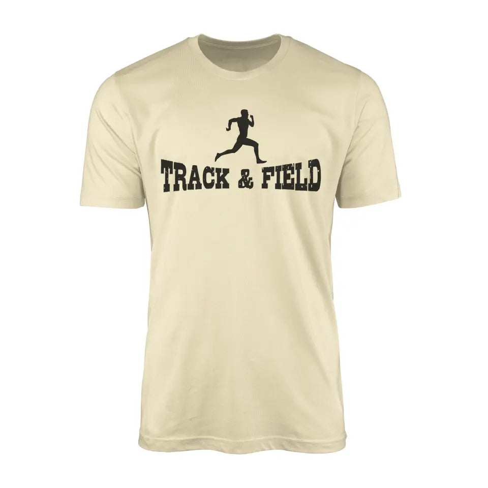 basic sprint with sprinter icon on a mens t-shirt with a black graphic