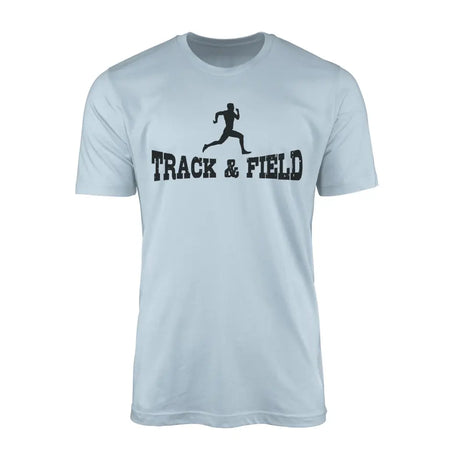 basic sprint with sprinter icon on a mens t-shirt with a black graphic