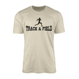 basic sprint with sprinter icon on a mens t-shirt with a black graphic