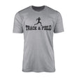 basic sprint with sprinter icon on a mens t-shirt with a black graphic