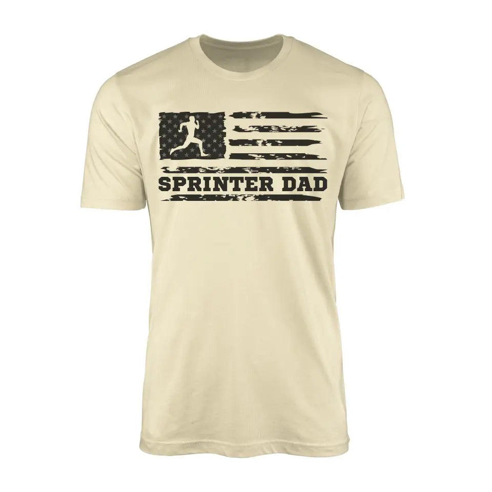 sprint dad horizontal flag on a mens t-shirt with a black graphic