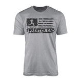 sprint dad horizontal flag on a mens t-shirt with a black graphic