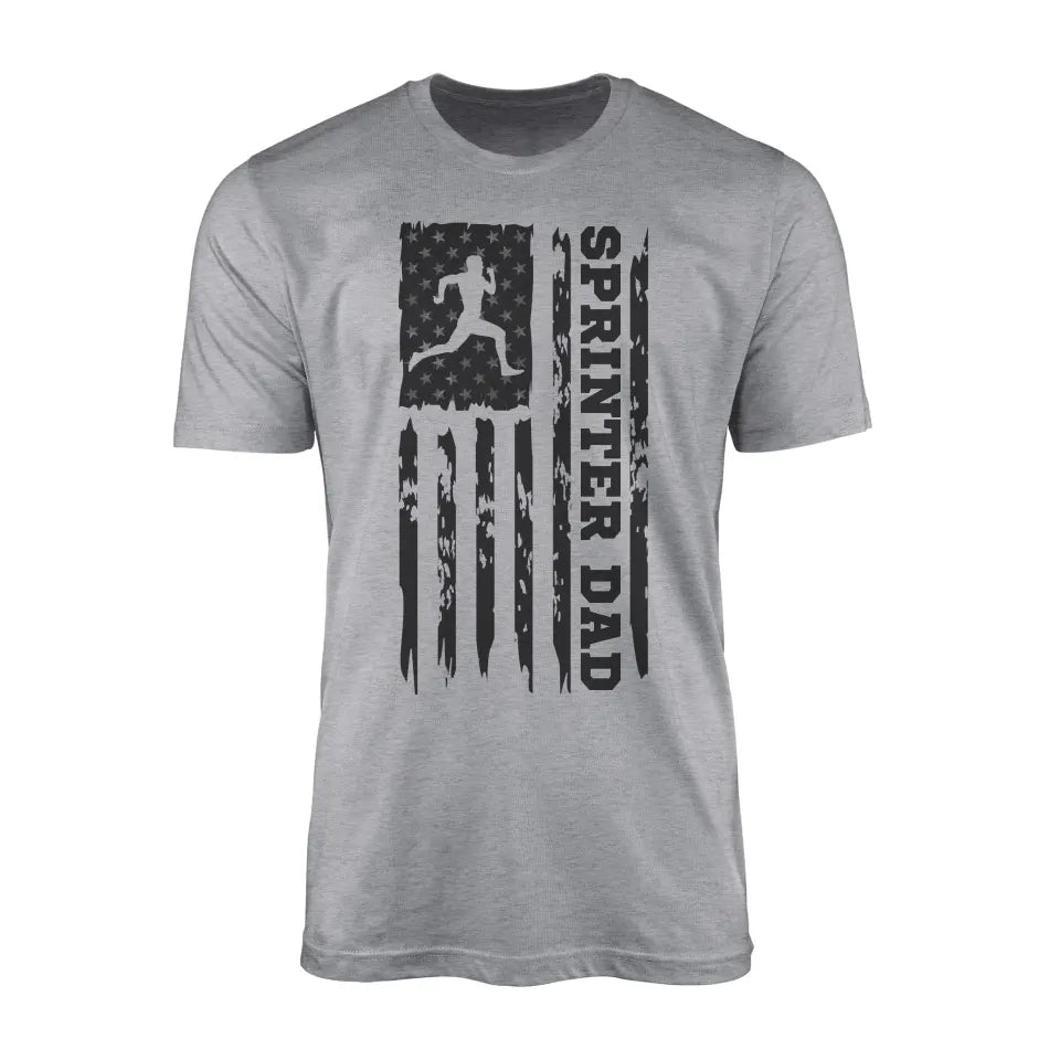 sprint dad vertical flag on a mens t-shirt with a black graphic