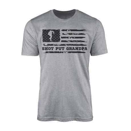 shot put grandpa horizontal flag on a mens t-shirt with a black graphic