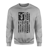 cheer grandma vertical flag on a sweatshirt with a black graphic